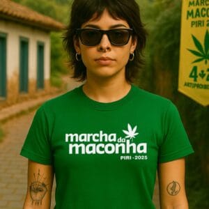 Camiseta Marcha de Piri 2025 - Baby Look - Verde