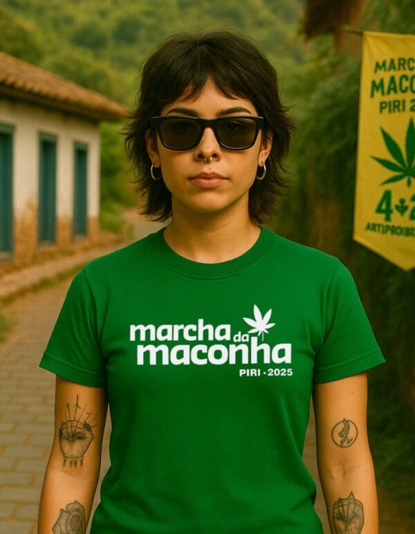 Camiseta Marcha de Piri 2025 - Baby Look - Verde