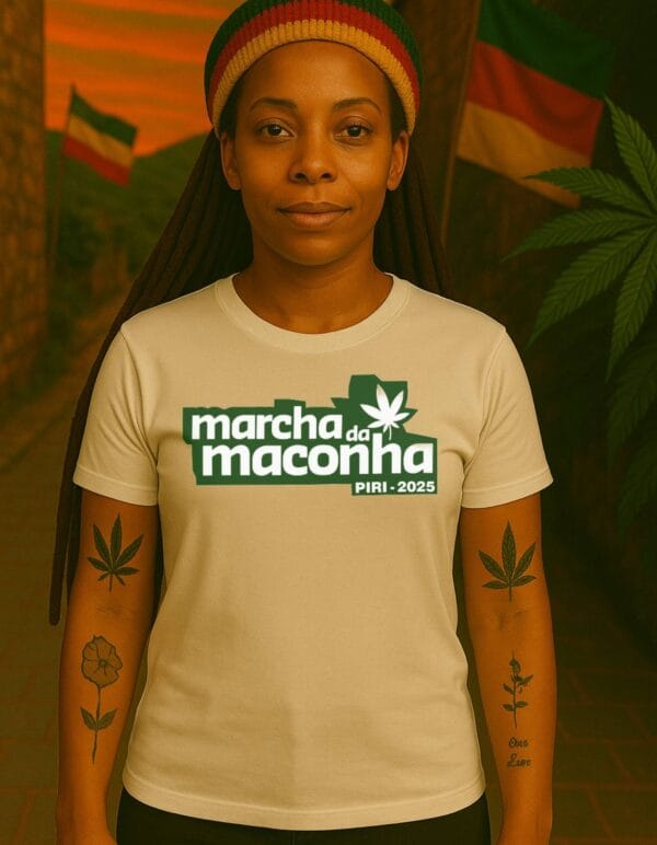 Camiseta Marcha de Piri 2025 - Baby Look - Branca