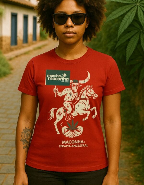 Camiseta Marcha de Piri 2025 - Baby Look - Vermelha