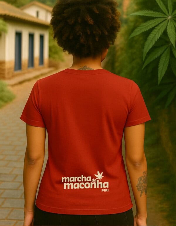 Camiseta Marcha de Piri 2025 - Baby Look - Vermelha - Imagem 2